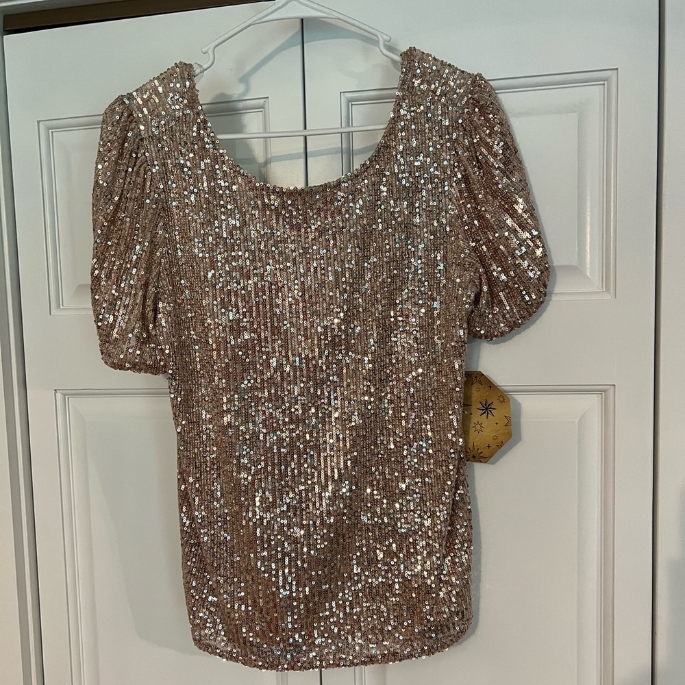 S.C Society Gold Sequin Top.